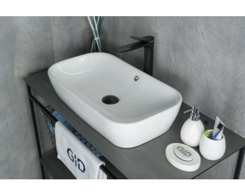 Раковина Gid N9217 51132 накладная белая 61x34x13.5