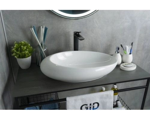 Раковина Gid N9050 51167 накладная белая 59x37x14