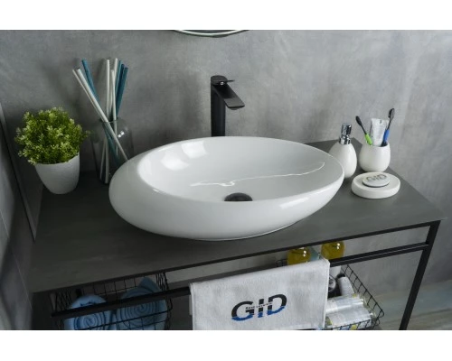 Раковина Gid N9050 51167 накладная белая 59x37x14