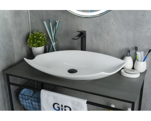 Раковина Gid N9178 51171 накладная белая 74x38x13