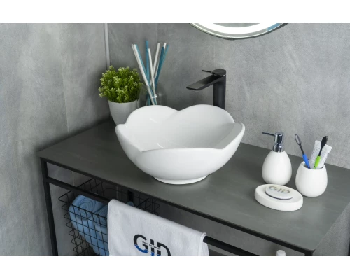 Раковина Gid N9078 51162 накладная белая 38.5x38.5x17