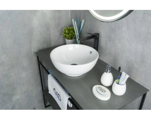 Раковина Gid N9002 51102 накладная белая 38.5x38.5x15