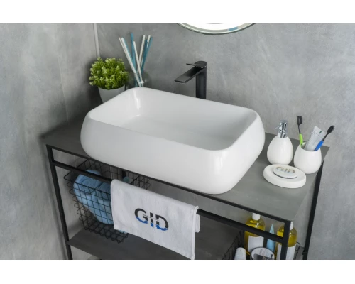 Раковина Gid N9239 51134 накладная белая 60x40x15