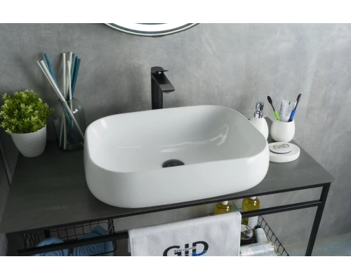 Раковина Gid N9243 51135 накладная белая 56x42x14