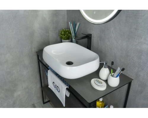 Раковина Gid N9243 51135 накладная белая 56x42x14