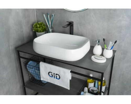 Раковина Gid N9243 51135 накладная белая 56x42x14