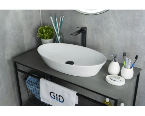 Раковина Gid N9397 51141 накладная белая 61x37x12