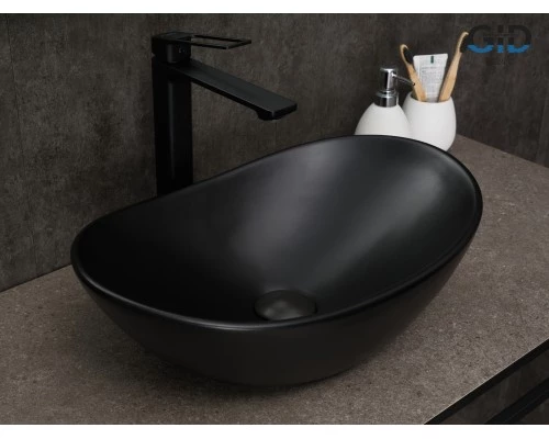Раковина Gid Bm9133 53352 накладная черная матовая 48x30.5x14.5