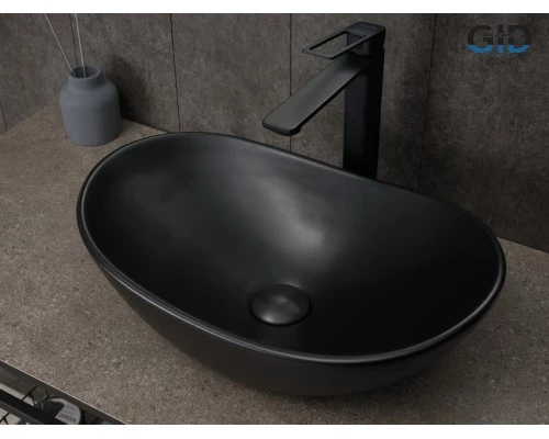 Раковина Gid Bm9133 53352 накладная черная матовая 48x30.5x14.5