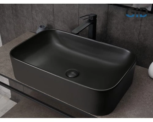 Раковина Gid Bm9599 53366 накладная черная матовая 61x38x15