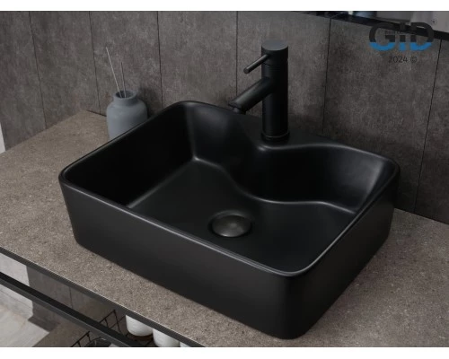 Раковина Gid Bm9091 53373 накладная черная матовая 48x37x13