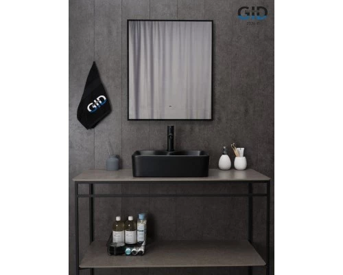 Раковина Gid Bm9091 53373 накладная черная матовая 48x37x13