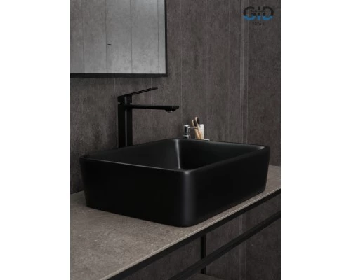 Раковина Gid Bm9103 53374 накладная черная матовая 48x37x13