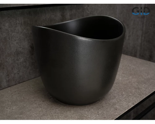 Раковина Gid N9303bg 53378 накладная черная графит 36x36x32