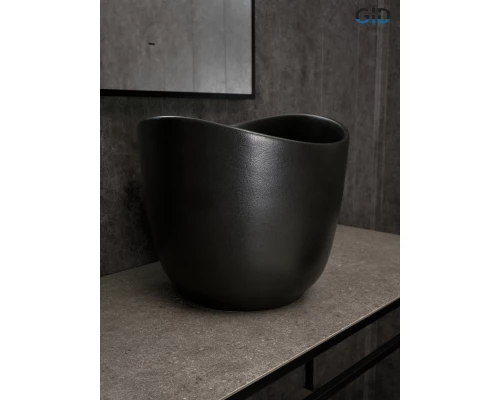 Раковина Gid N9303bg 53378 накладная черная графит 36x36x32