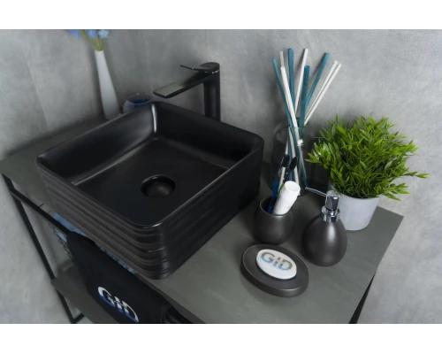 Раковина Gid Bm965 53339 накладная черная матовая 38.5x38.5x13.5