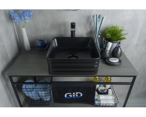 Раковина Gid Bm965 53339 накладная черная матовая 38.5x38.5x13.5