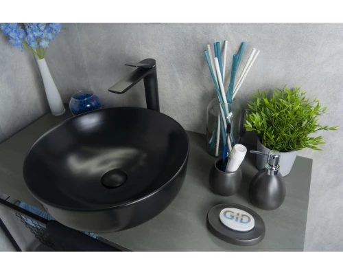 Раковина Gid Nc911 52224 накладная черная матовая 41.5x41.5x13.5