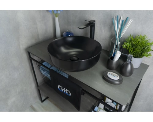 Раковина Gid Nc911 52224 накладная черная матовая 41.5x41.5x13.5