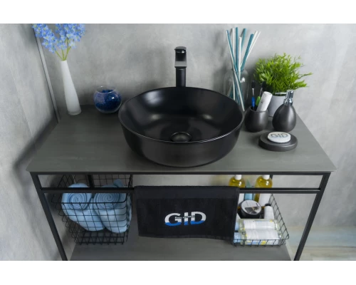 Раковина Gid Nc911 52224 накладная черная матовая 41.5x41.5x13.5