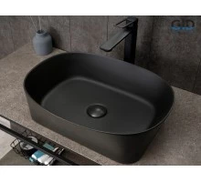 Раковина Gid N9028bg 53380 накладная черная графит 53x36x14