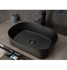 Раковина Gid N9028bg 53380 накладная черная графит 53x36x14