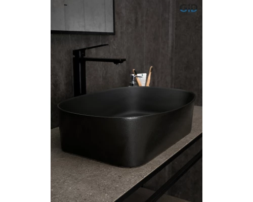 Раковина Gid N9028bg 53380 накладная черная графит 53x36x14