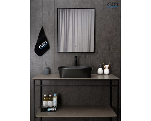 Раковина Gid N9028bg 53380 накладная черная графит 53x36x14