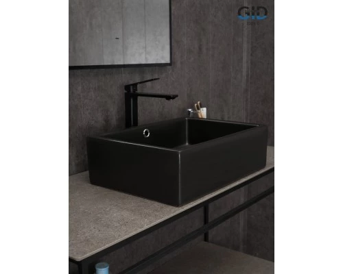Раковина Gid N9129bg 53381 накладная черная графит 50x38x14.5
