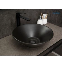 Раковина Gid N9102bg 53383 накладная черная графит 42x42x15