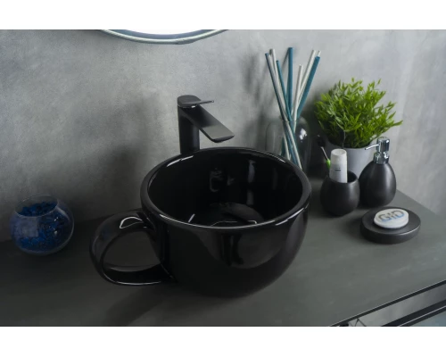 Раковина Gid Nc9077 52230 накладная черная глянцевая 40x30x18