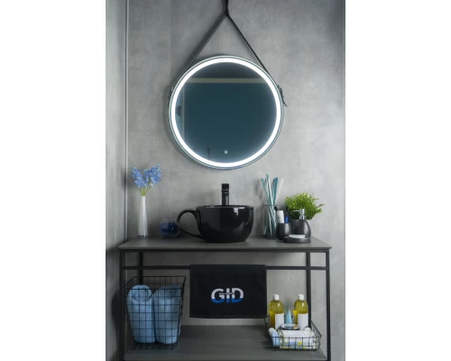 Раковина Gid Nc9077 52230 накладная черная глянцевая 40x30x18