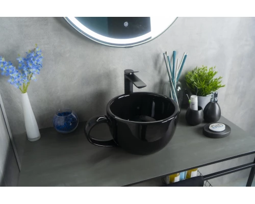 Раковина Gid Nc9077 52230 накладная черная глянцевая 40x30x18