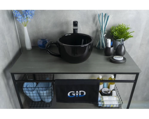 Раковина Gid Nc9077 52230 накладная черная глянцевая 40x30x18