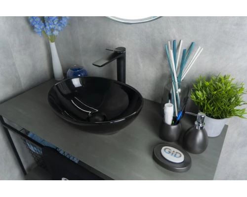 Раковина Gid Nc920 52231 накладная черная глянцевая 41x34x15