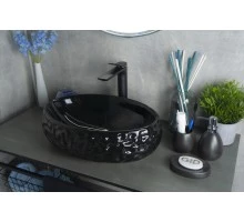 Раковина Gid 9030bf 52232 накладная черная глянцевая 48x34x15