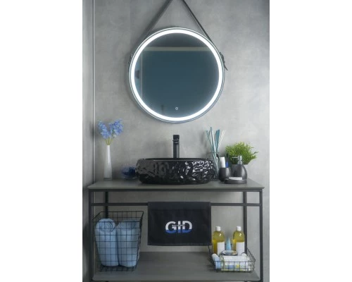 Раковина Gid 9030bf 52232 накладная черная глянцевая 48x34x15