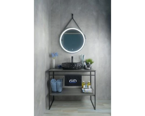 Раковина Gid 9030bf 52232 накладная черная глянцевая 48x34x15