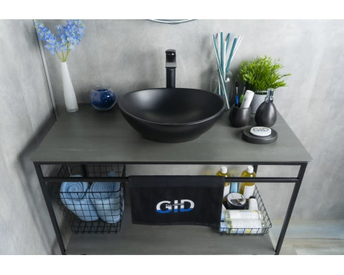 Раковина Gid Nc901 52223 накладная черная матовая 41x34x15