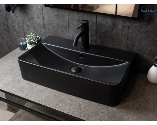 Раковина Gid Bm1344 53361 накладная черная матовая 61x35.5x14