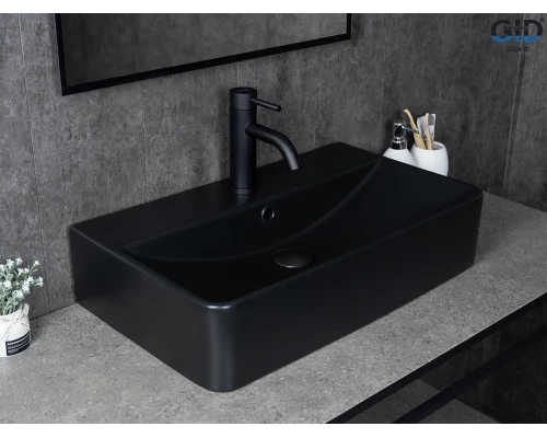 Раковина Gid Bm1344 53361 накладная черная матовая 61x35.5x14