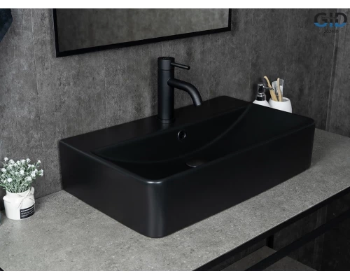Раковина Gid Bm1344 53361 накладная черная матовая 61x35.5x14