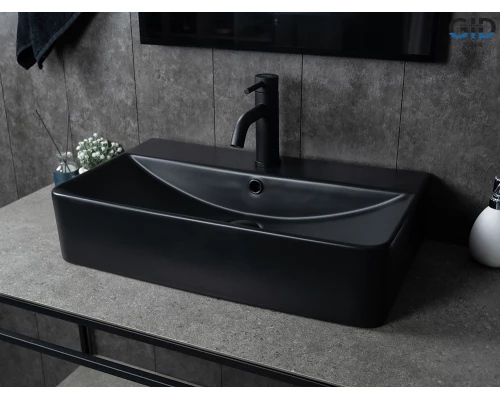 Раковина Gid Bm1344 53361 накладная черная матовая 61x35.5x14