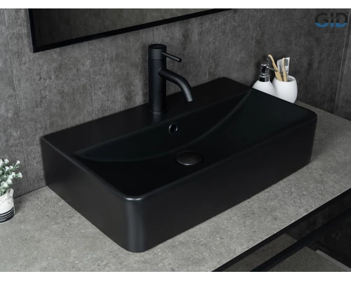 Раковина Gid Bm1344 53361 накладная черная матовая 61x35.5x14