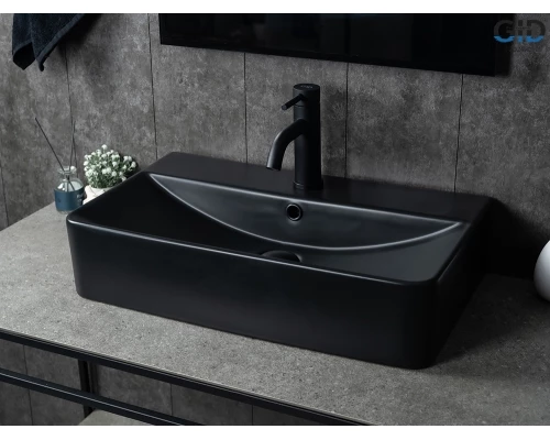 Раковина Gid Bm1344 53361 накладная черная матовая 61x35.5x14