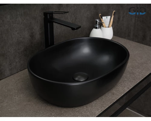Раковина Gid Bm9026b 53370 накладная черная матовая 48x35x13.5