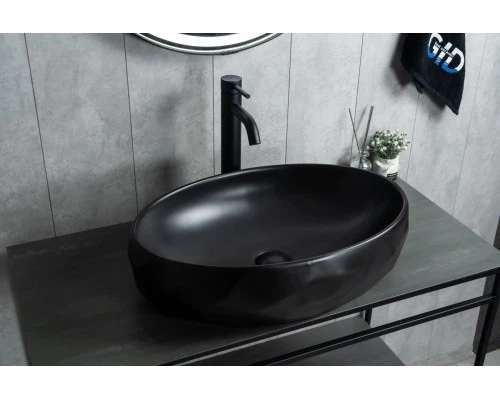 Раковина Gid Bm9030wx 53385 накладная черная матовая 60x40x15