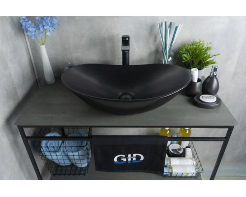 Раковина Gid Bm9811 53337 накладная черная матовая 61x37x15