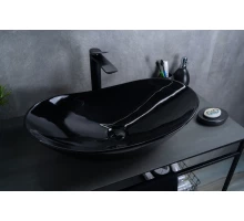 Раковина Gid BL9811 53349 накладная черная глянцевая 61x37x15