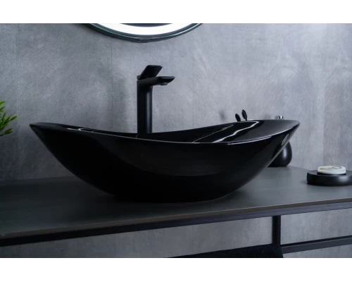 Раковина Gid BL9811 53349 накладная черная глянцевая 61x37x15